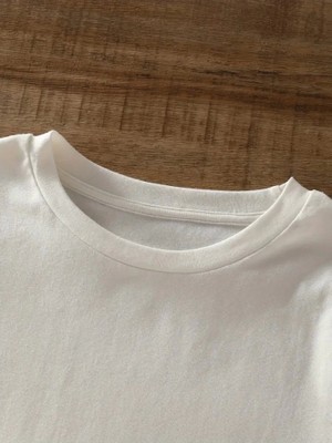 İkales Ikales Baskılı Oversize Bisiklet Yaka T-Shirt - Beyaz