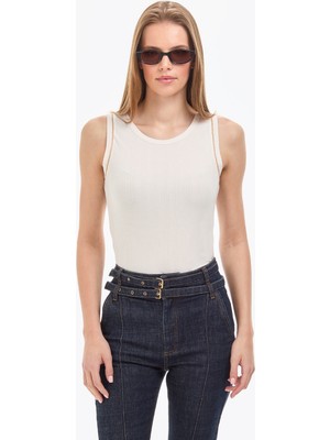 Pierre Cardin Kadın Ekru Slim Fit Örme Bluz 50324123-VR019