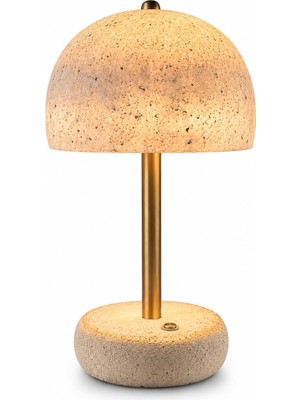 HMY Design Kablosuz Şarjlı Masa Lambası, Dokunmatik Dimmerli LED Masa Lambası, Karbon Beton Dekoratif Modern Minimal Tasarım Gece Lambası 27 cm - Ysen N°1