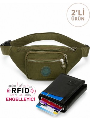 Sannora Bags Krinkıl Çapraz Askılı Bel Omuz ve Spor Çanta ve Mekanizmalı Cüzdan