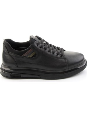 Bambi Siyah Hakiki Deri Erkek Sneaker E01398142843