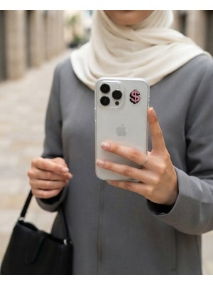 Zaytoon Dolar Sembolu Pembe Rengi Telefon Sticker – 3D Metal Tasarım, Arka Süs A300150