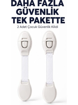 2 Adet Güçlü Yapışkanlı Çocuk Güvenlik Kilidi - PINVOX9003-6884