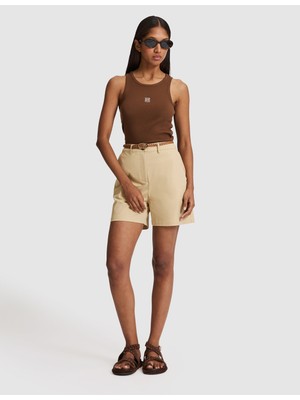 Pierre Cardin Kadın Bej Comfort Fit Bermuda Şort 50325144-VR011
