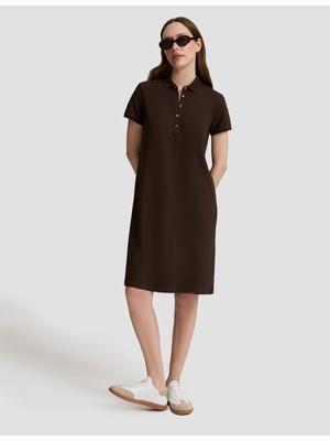 Pierre Cardin Kadın Kahverengi Polo Yaka A Kesim Örme Elbise 50326877-VR029