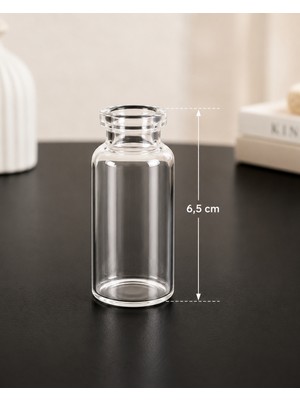 Mini Cam Şişe 6,5 cm – 20 Adet Nikah Şekeri, Söz, Nişan, Kına, Mevlid ve Organizasyon Hediyeliği