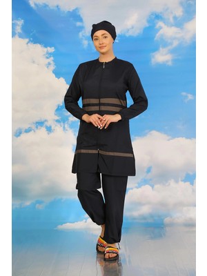 İlkyaz Fashion Kadın Tam Tesettür Mayo Lacivert