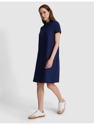 Pierre Cardin Kadın Lacivert Polo Yaka A Kesim Örme Elbise 50326877-VR033