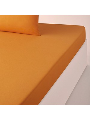 Maki Home Makiteks %100 Pamuklu Turuncu 120X200+50X70 cm Tek Kişilik Lastikli Çarşaf Takımı