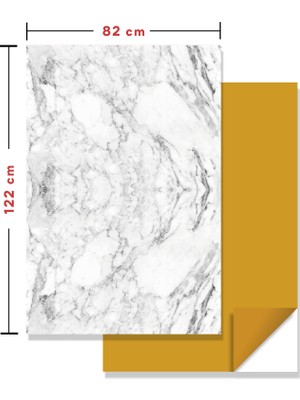 Tink Kendinden Yapışkanlı Mermer Desenli Panel Beyaz Mermer Desen 82X122 (1 Adet ) 1 M2