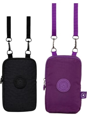 Sannora Bags 2'li Kadın Su Geçirmez Mini Telefon Cüzdan ve Pasaport Boyun Askılı Çapraz Omuz Çanta