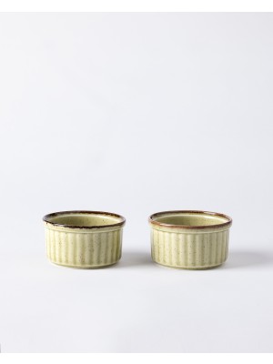 Madame Coco Kleby 2'li Natural Sufle Kabı - Yeşil - 10 cm