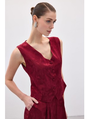 Sateen Kadın Jakarlı Yelek 1894-6600