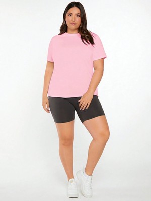 Mügerella Büyük Beden %100 Pamuk Oversize Kalıp Basic T-Shirt / Tişört