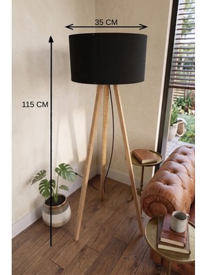 İlkyaz Fashion 3 Ayaklı Tripod Lambader Siyah Kumaş Başlık