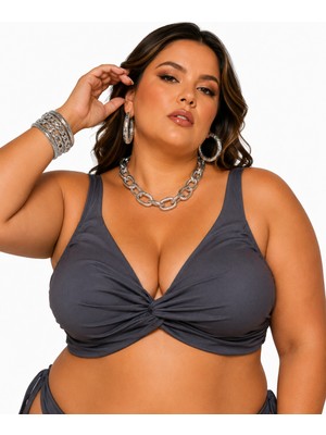 Eros Büyük Beden Korseli Toparlayıcı Ayarlanabilir Askılı Sabit Pedli Kadın Bikini Üst