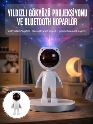 İlkyaz Fashion Gün Batımı Lambası Işık Arka Plan Projektör Sevimli Astronot Enerji Tasarruflu Yeni Nesil