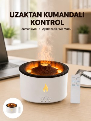 Dorasan Alev Efektli Buhar Makinesi – Aromaterapi, Nemlendirme ve Işık Modlu Tasarım Yeni Nesil