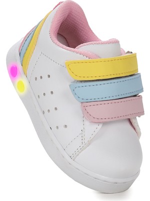 Kiko Kids Lunce Cırtlı Işıklı Kız Bebek Spor Ayakkabı