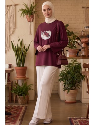 İlkimay.com Baskılı Tunik 1739 - Bordo