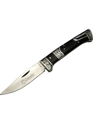Mudanis MB3936B Siyah Av / Kamp Çakısı 20CM- Manuel, Işlemeli, Kemerlikli, Ahşap Sap