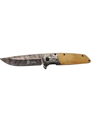 Mudanis A2150C Kahve Kamp Çakısı 21CM- Manuel, Ahşap Işlemeli Sap,kemerlikli