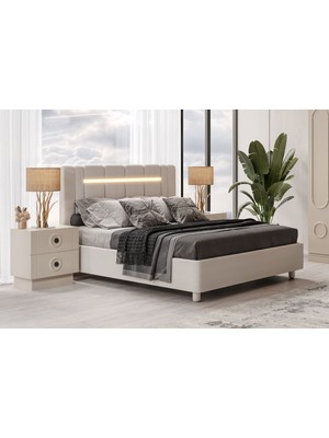 Doressa Sone Beige Bazalı Karyola