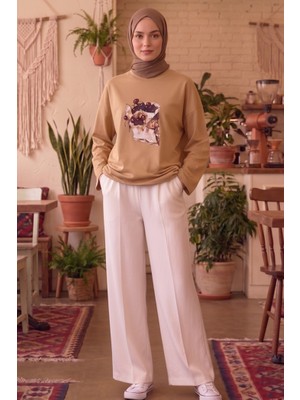 İlkimay.com Baskılı Tunik 1739 - Vizon