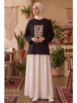 İlkimay.com Baskılı Tunik 1739 - Siyah