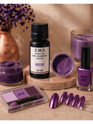 E.M.S Sedef Toz Mika Kozmetik Boyası 10 gr Mor-oje/ruj/peeling/maskara/krem/göz Farı/tırnak/mum  Boyası.