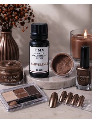 E.M.S Sedef Toz Mika Kozmetik Boyası 10 gr Kahve-oje/tırnak/peeling/maskara/krem/göz Farı/tırnak/mum Boyası.