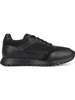 Ziya, Erkek Hakiki Deri Sneaker 1631026ZH10 Siyah