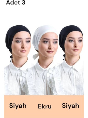 ALDAIYR 3 Adet Düz Dikişsiz Penye Bone