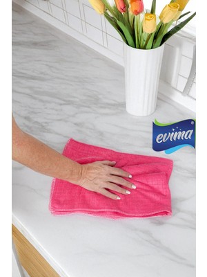 Evima 50×70 (1 Adet) Mikrofiber Kareli Kumaş Temizlik Bezi