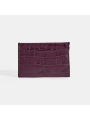 Desa Kadın Bordo Deri Kartlık Yatay Hakiki Deri Minimalist Stil ile Şık Tasarım