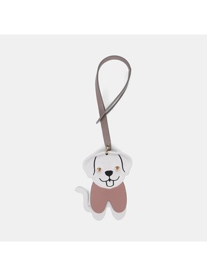 Desa Beyaz Köpek Figürlü Deri Charm