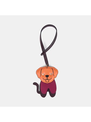 Desa Turuncu Köpek Figürlü Deri Charm