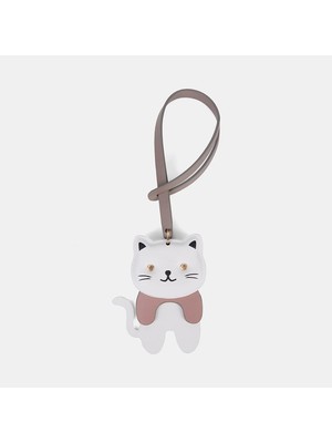 Desa Bej Kedi Figürlü Deri Charm
