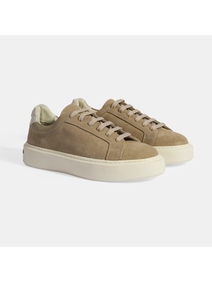 Desa Kadın Bej Bağcıklı Süet Sneaker