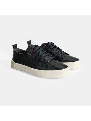 Desa Erkek Lacivert Bağcıklı Deri Sneaker