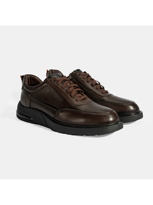 Desa Erkek Kahve Bağcıklı Deri Sneaker