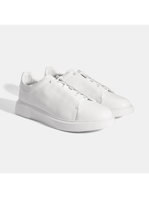 Desa Erkek Beyaz Bağcıklı Deri Sneaker