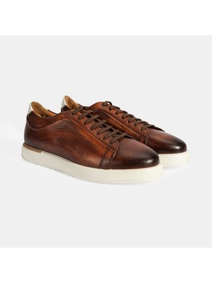 Desa Erkek Taba Bağcıklı Deri Sneaker