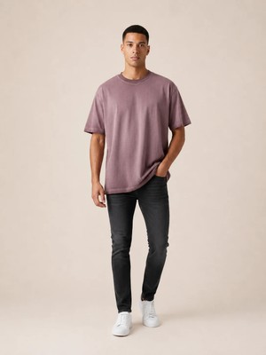 Vigoss Jeans VIGOSS ACTION YAĞLI BOYAMA ERKEK T-SHIRT 62905-30226