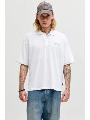 Jack & Jones Jack&jones 12288877 Yakali Erkek Tshirt - Beyaz