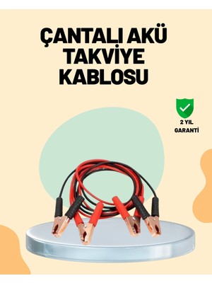 Elif Asya Ceyiz Tekstil 1200 Amper Jumper Kablo 2 Metre Bakır Uçlu Araç Takviye Seti