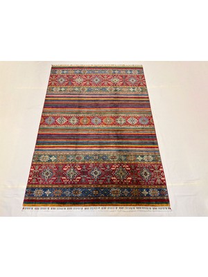 El Dokuma Afgan Halı Khorjin Desenli Kök Boya 173 x 246 cm