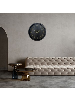 TKÇ Siyah Sade Modern 52 x 52 cm Modern Duvar Saati