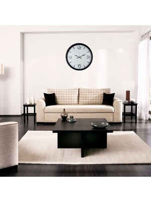 TKÇ Siyah Modern Harmony 52 x 52 cm Duvar Saati