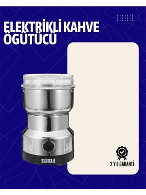 Elif Asya Ceyiz Tekstil Elektrikli Sessiz Kahve Öğütücü | Çok Fonksiyonlu, 200W, Ab Fişli, Kolay Temizlenir